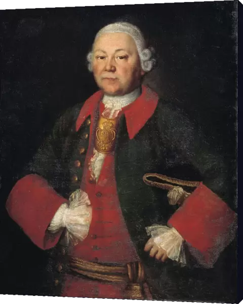 Portrait of Count Ivan Terentyevich Meshchersky, 1756. Artist: Kolokolnikov, Mina Lukich (1707-1775)