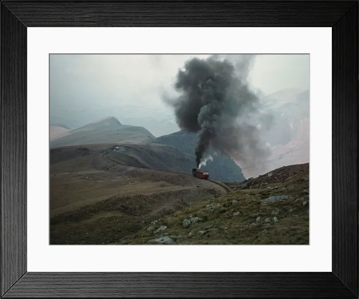 Framed Print : Snowdon mountain railway, from near the summit Framed Print : Snowdon mountain railway, from near the summit