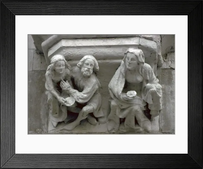 Framed Print : Stone carving on the side of a house in Bruges Framed Print : Stone carving on the side of a house in Bruges