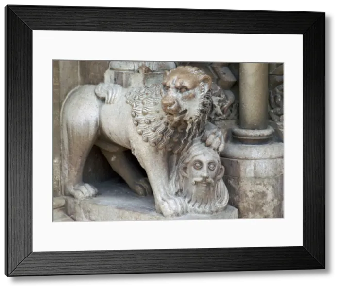 Framed Print : Detail of the west door of Jak Abbey near Szombathely in Hungary, 13th century Framed Print : Detail of the west door of Jak Abbey near Szombathely in Hungary, 13th century