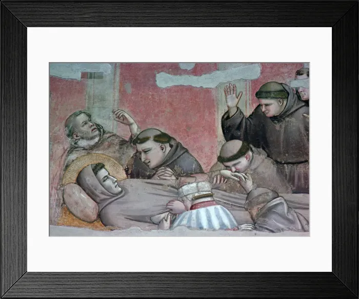 Framed Print : Fresco of the death of St Francis, 14th century. Artist: Giotto Framed Print : Fresco of the death of St Francis, 14th century. Artist: Giotto