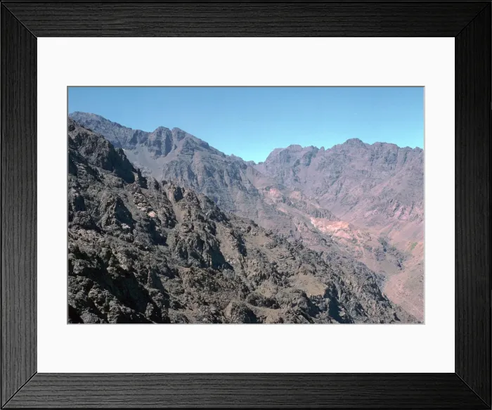 Framed Print : View from the pass descending to Sidi Chamharouch in Morocco Framed Print : View from the pass descending to Sidi Chamharouch in Morocco