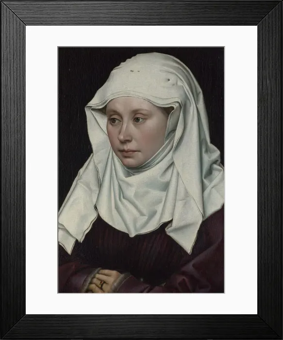 Framed Print : Portrait of a Woman, ca 1435. Artist: Campin, Robert (ca. 1375-1444) Framed Print : Portrait of a Woman, ca 1435. Artist: Campin, Robert (ca. 1375-1444)