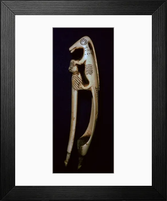 Framed Print : Western inuit bronze adze haft