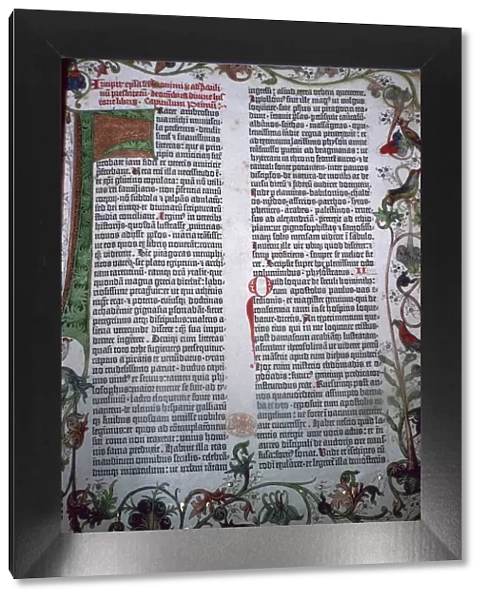 A page from the Gutenberg Bible, 15th century. Artist: Johannes Gutenberg