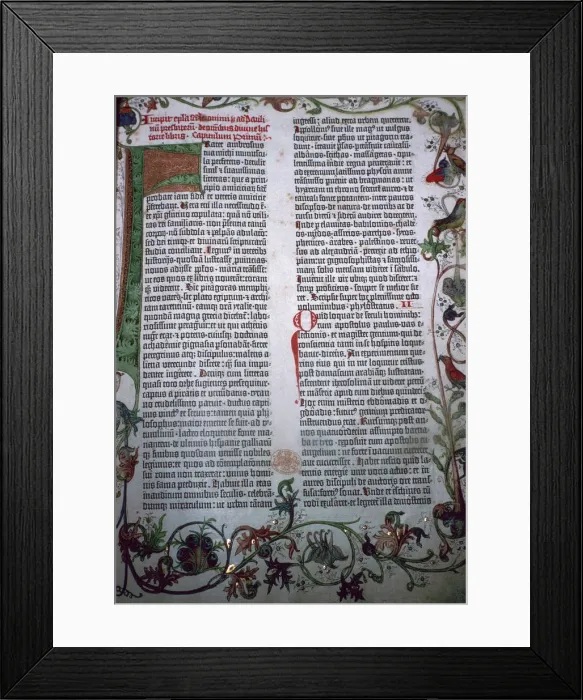 Framed Print : A page from the Gutenberg Bible, 15th century. Artist: Johannes Gutenberg Framed Print : A page from the Gutenberg Bible, 15th century. Artist: Johannes Gutenberg