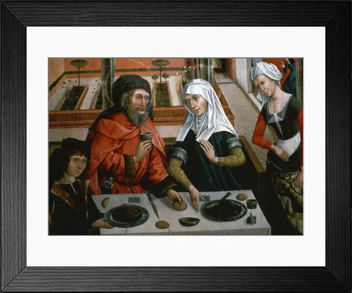 Framed Print : Detail of an altar-piece from the Carmelite Church, 15th century. Artist: Master of the Barbara Legend Framed Print : Detail of an altar-piece from the Carmelite Church, 15th century. Artist: Master of the Barbara Legend