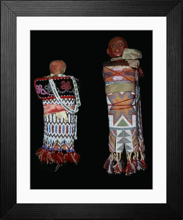 Framed Print : Native American Memomini Dolls Framed Print : Native American Memomini Dolls