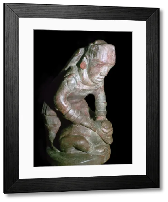 Framed Print : Native American male pottery figure, 9th-15th century Framed Print : Native American male pottery figure, 9th-15th century