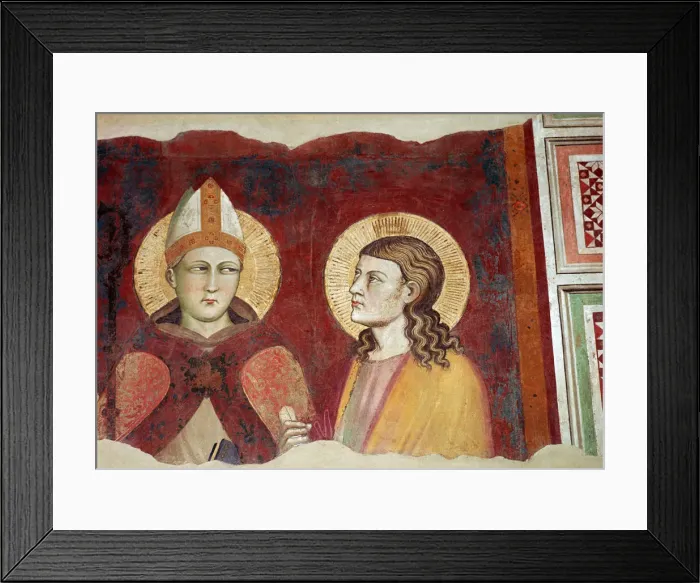 Framed Print : Fresco of a bishop, 14th century Framed Print : Fresco of a bishop, 14th century