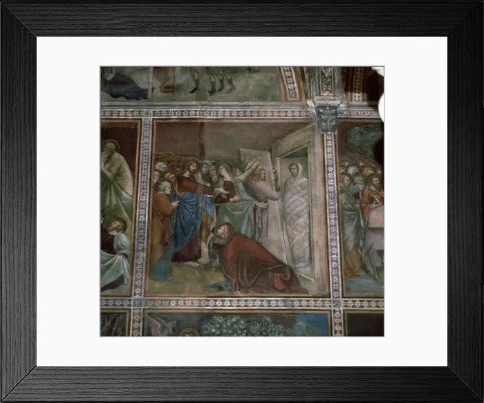 Framed Print : Fresco of the raising of Lazarus, 14th century Framed Print : Fresco of the raising of Lazarus, 14th century