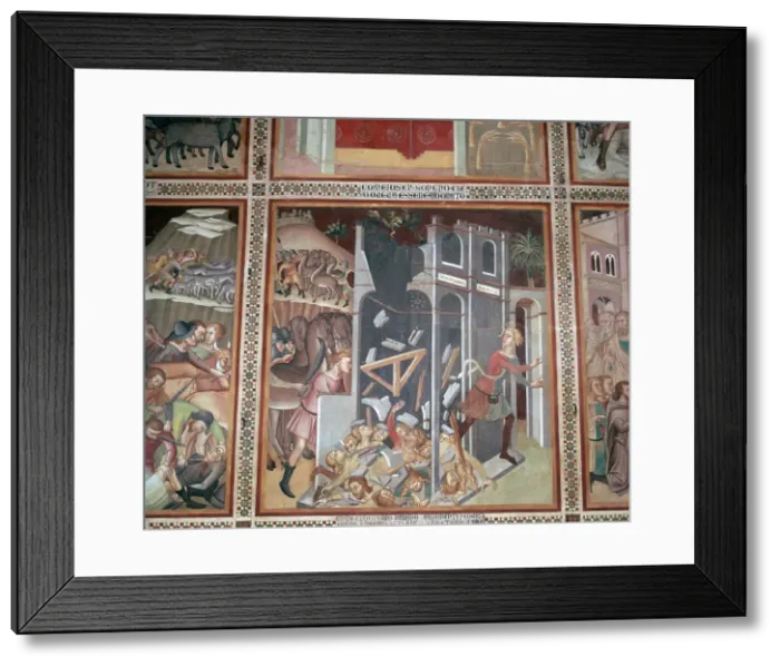 Framed Print : Fresco of the destruction of Jericho, 14th century Framed Print : Fresco of the destruction of Jericho, 14th century