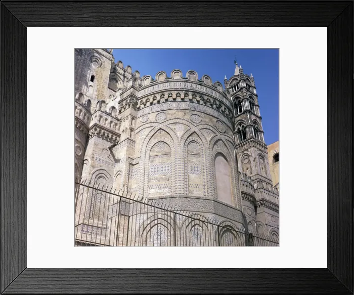 Framed Print : The east facade of Palermo cathedral, 12th century. Artist: Walter Ophamil Framed Print : The east facade of Palermo cathedral, 12th century. Artist: Walter Ophamil