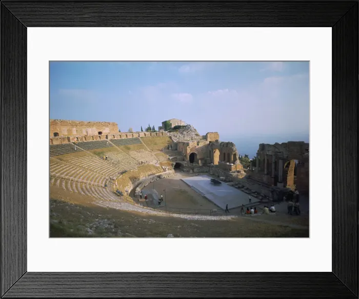 Framed Print : A Greco-Roman theatre at Taormina in Sicily, 2nd century Framed Print : A Greco-Roman theatre at Taormina in Sicily, 2nd century