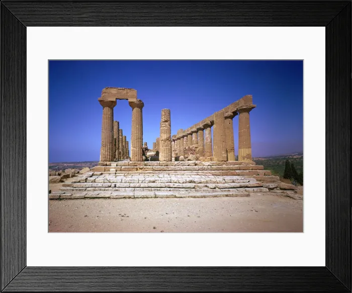 Framed Print : The doric temple of Hera at Agrigento, 5th century BC Framed Print : The doric temple of Hera at Agrigento, 5th century BC