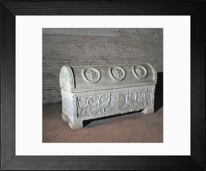 Framed Print : The sarcophagus of Bishop Theodorus, 5th century Framed Print : The sarcophagus of Bishop Theodorus, 5th century