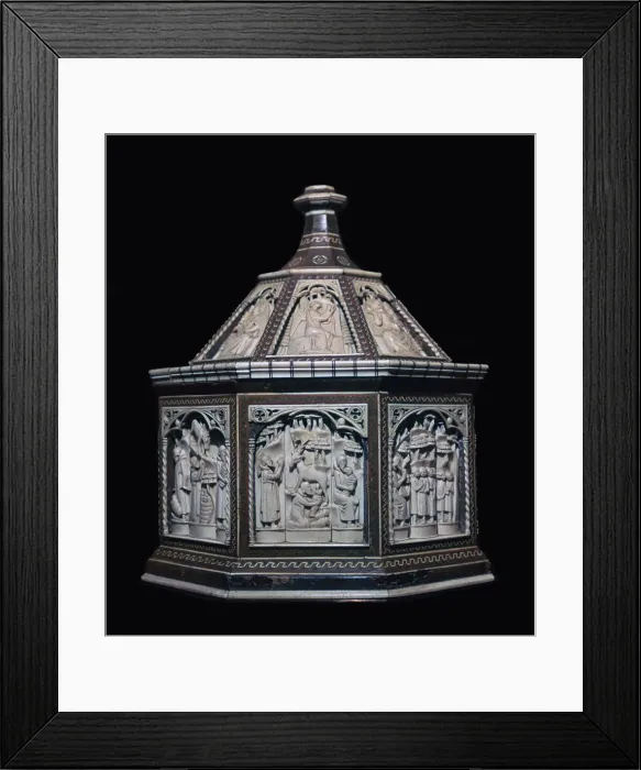 Framed Print : A 14th century box from Certosa, 14th century. Artist: Balthazar Embriachi Framed Print : A 14th century box from Certosa, 14th century. Artist: Balthazar Embriachi