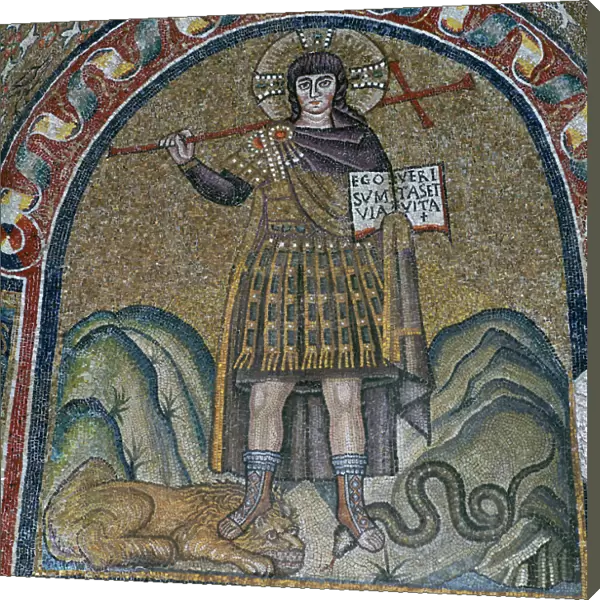 A mosaic of Christ dressed as a soldier, 6th century