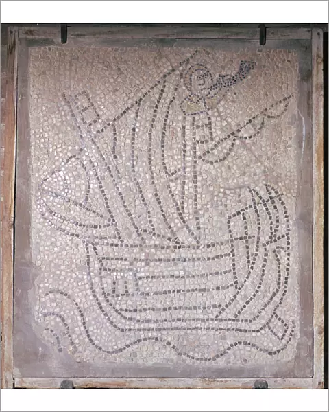 A mosaic showing a ship used in the 4th crusade, 13th century