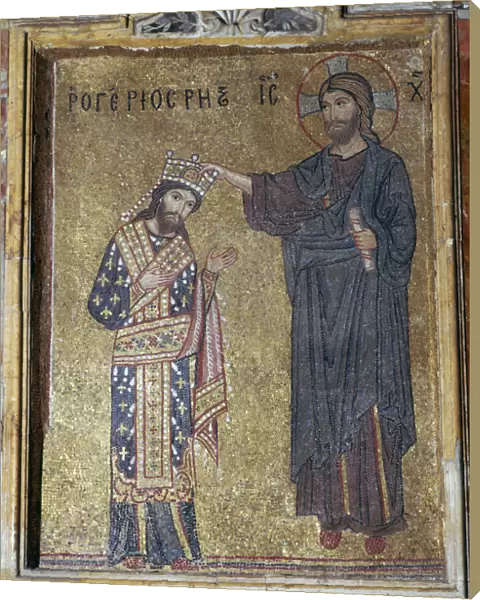 A mosaic of Christ crowning Roger II, 12th century