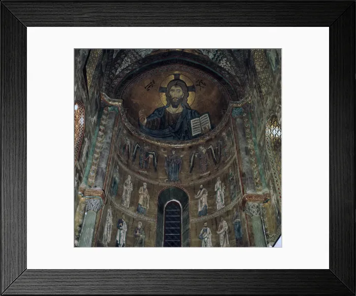 Framed Print : The Pantocrator Mosaic in Cefalo Cathedral, 12th century Framed Print : The Pantocrator Mosaic in Cefalo Cathedral, 12th century