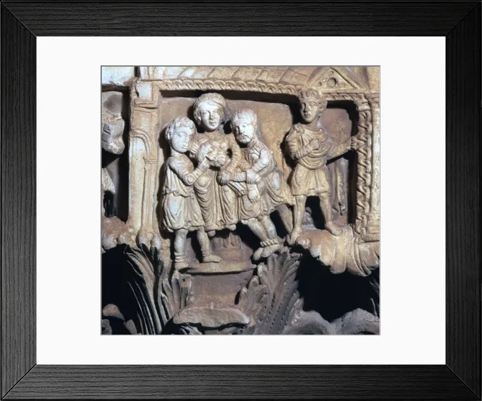 Framed Print : Depiction of Jesus healing the blind man, 12th century Framed Print : Depiction of Jesus healing the blind man, 12th century
