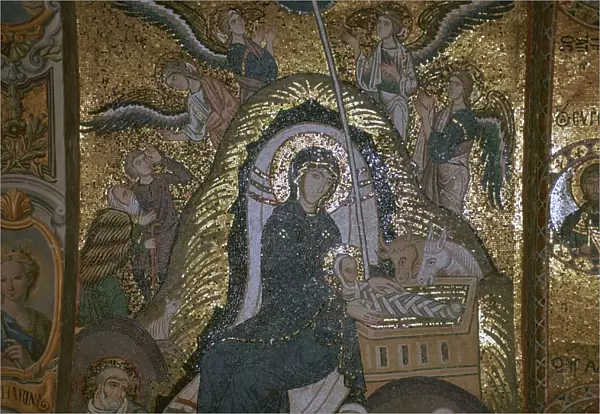 A mosaic of the nativity, 12th century