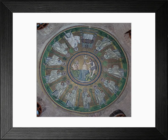Framed Print : Mosaics in the dome of the Baptistry of the Arians, 5th century Framed Print : Mosaics in the dome of the Baptistry of the Arians, 5th century