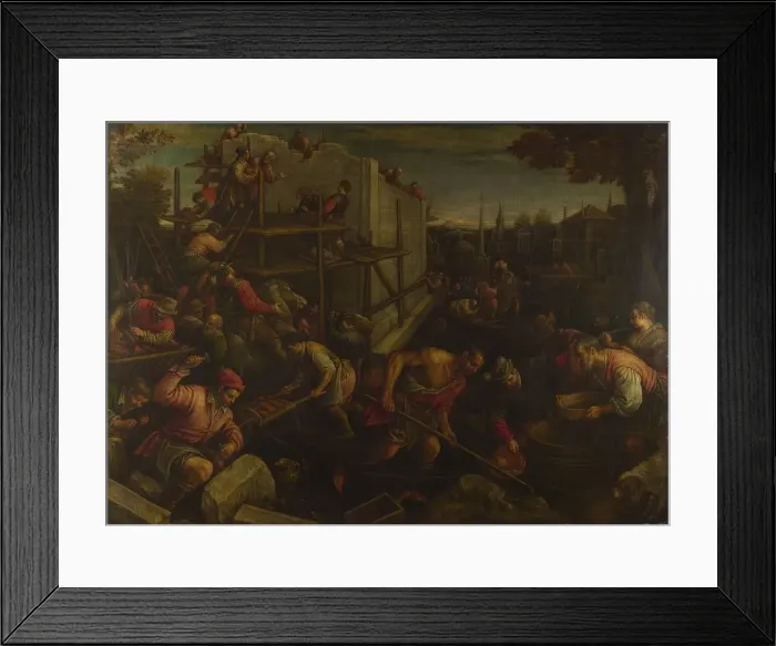 Framed Print : The Tower of Babel, ca. 1600. Artist: Bassano, Leandro (1557-1622) Framed Print : The Tower of Babel, ca. 1600. Artist: Bassano, Leandro (1557-1622)