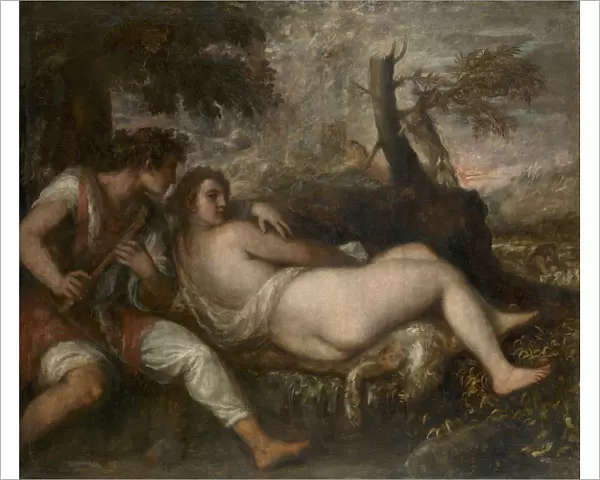Nymph and Shepherd, 1570-1575. Artist: Titian (1488-1576)