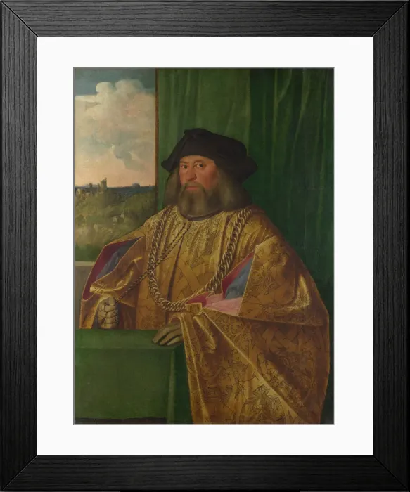 Framed Print : Francesco Albani, c. 1520. Artist: Cariani, Giovanni (ca. 1485-1547) Framed Print : Francesco Albani, c. 1520. Artist: Cariani, Giovanni (ca. 1485-1547)