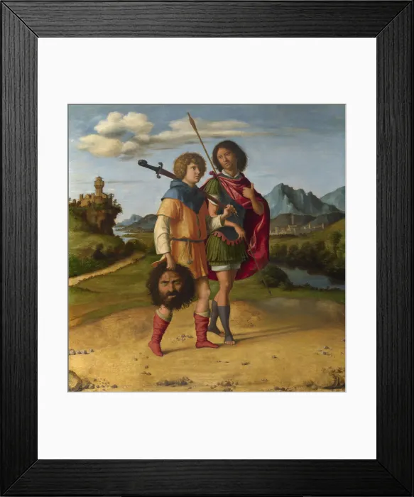 Framed Print : David and Jonathan, c. 1508. Artist: Cima da Conegliano, Giovanni Battista (ca. 1459-1517) Framed Print : David and Jonathan, c. 1508. Artist: Cima da Conegliano, Giovanni Battista (ca. 1459-1517)