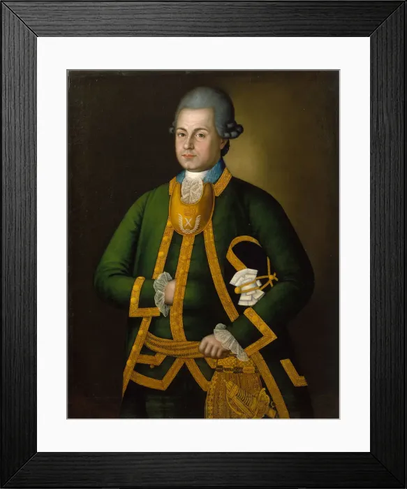 Framed Print : Portrait of Pyotr Ivanovich Nirotmortsev, 1774. Artist: Vasilyev, Ivan (1730-?) Framed Print : Portrait of Pyotr Ivanovich Nirotmortsev, 1774. Artist: Vasilyev, Ivan (1730-?)