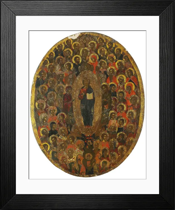 Framed Print : Deesis, 17th century. Artist: Russian icon Framed Print : Deesis, 17th century. Artist: Russian icon