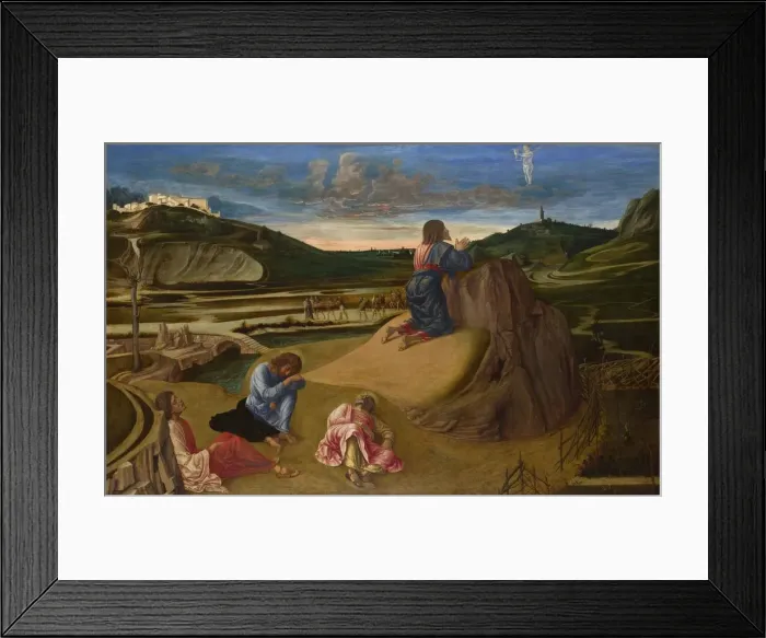 Framed Print : The Agony in the Garden, ca 1465. Artist: Bellini, Giovanni (1430-1516) Framed Print : The Agony in the Garden, ca 1465. Artist: Bellini, Giovanni (1430-1516)