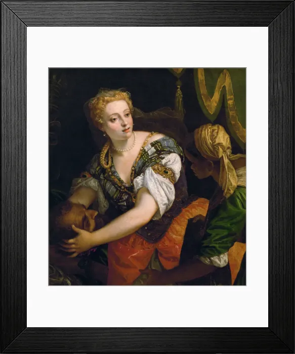 Framed Print : Judith with the Head of Holofernes, c. 1580. Artist: Veronese, Paolo (1528-1588) Framed Print : Judith with the Head of Holofernes, c. 1580. Artist: Veronese, Paolo (1528-1588)
