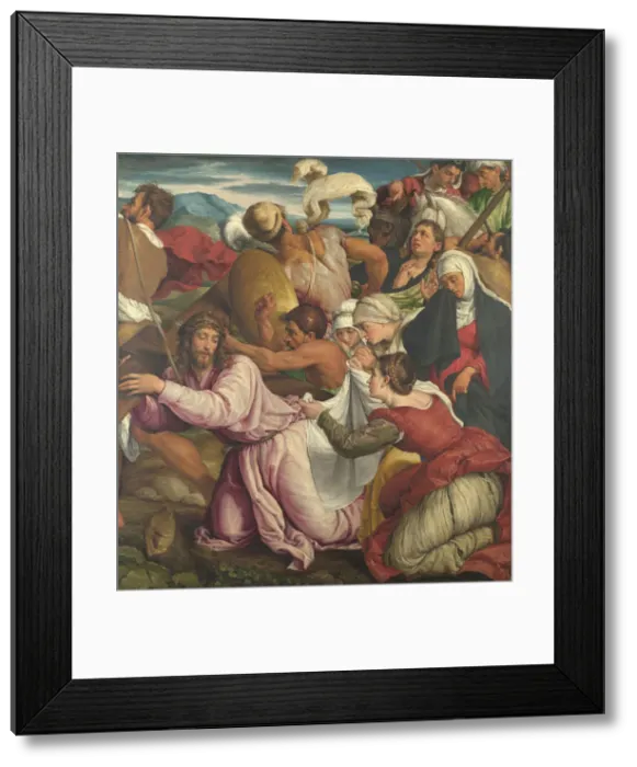 Framed Print : The Way to Calvary, ca 1545. Artist: Bassano, Jacopo, il vecchio (ca. 1510-1592) Framed Print : The Way to Calvary, ca 1545. Artist: Bassano, Jacopo, il vecchio (ca. 1510-1592)