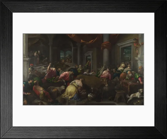 Framed Print : The Purification of the Temple, c. 1580. Artist: Bassano, Jacopo, il vecchio (ca. 1510-1592) Framed Print : The Purification of the Temple, c. 1580. Artist: Bassano, Jacopo, il vecchio (ca. 1510-1592)