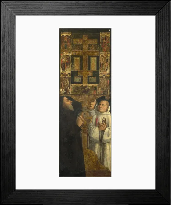 Framed Print : Cardinal Bessarion and Two Members of the Scuola della Carita in prayer with the Bessarion Reliquary, c. 1473. Artist: Bellini, Gentile (ca. 1429-1507) Framed Print : Cardinal Bessarion and Two Members of the Scuola della Carita in prayer with the Bessarion Reliquary, c. 1473. Artist: Bellini, Gentile (ca. 1429-1507)
