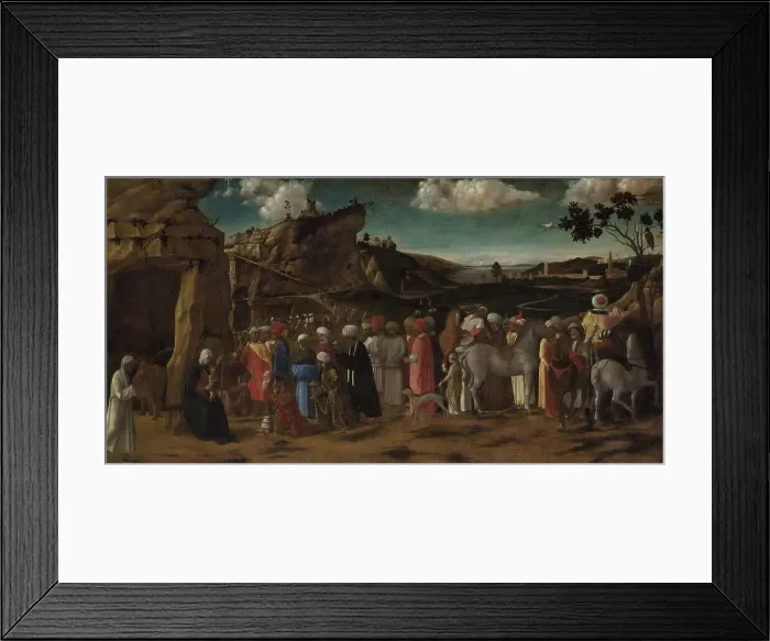 Framed Print : The Adoration of the Kings, c. 1480. Artist: Bellini, Giovanni, (Workshop) Framed Print : The Adoration of the Kings, c. 1480. Artist: Bellini, Giovanni, (Workshop)