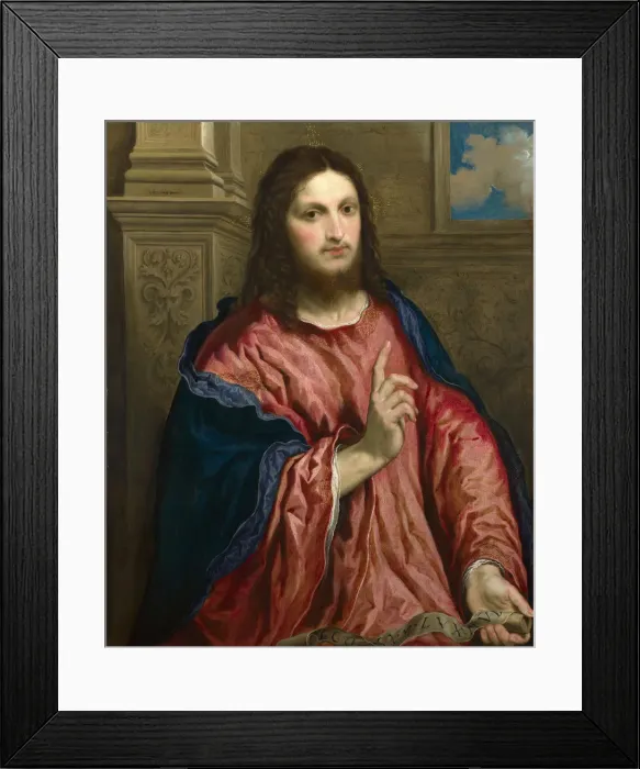 Framed Print : Christ as The Light of the World, c. 1550. Artist: Bordone, Paris (1500-1571) Framed Print : Christ as The Light of the World, c. 1550. Artist: Bordone, Paris (1500-1571)