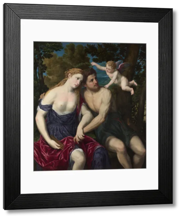 Framed Print : A Pair of Lovers, 1556-1559. Artist: Bordone, Paris (1500-1571) Framed Print : A Pair of Lovers, 1556-1559. Artist: Bordone, Paris (1500-1571)