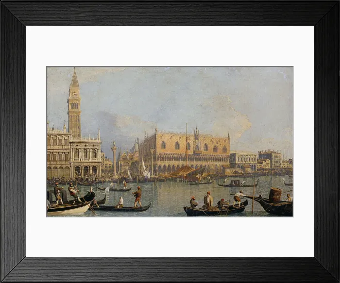 Framed Print : View of the Doges Palace in Venice, before 1755. Artist: Canaletto (1697-1768) Framed Print : View of the Doges Palace in Venice, before 1755. Artist: Canaletto (1697-1768)