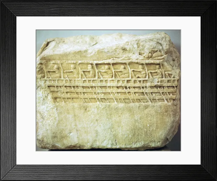Framed Print : Greek relief of an Athenian warship Framed Print : Greek relief of an Athenian warship