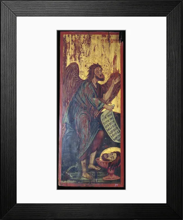 Framed Print : Byzantine ikon of Saint John the Baptis, 1st century BC Framed Print : Byzantine ikon of Saint John the Baptis, 1st century BC