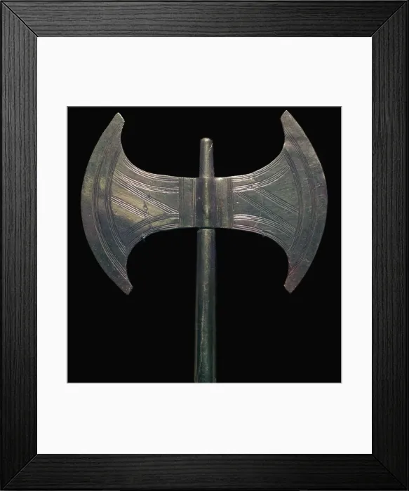Framed Print : Minoan gold votive double-axe, 16th century BC Framed Print : Minoan gold votive double-axe, 16th century BC