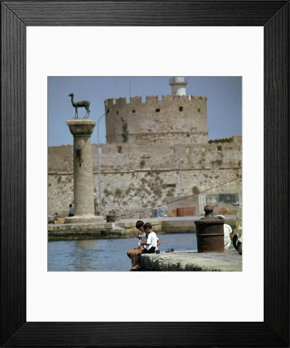 Framed Print : Mandraki Harbour in Rhodes, 1st century BC Framed Print : Mandraki Harbour in Rhodes, 1st century BC