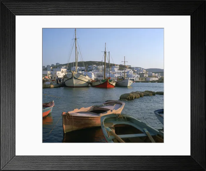 Framed Print : Noussa harbour in the evening Framed Print : Noussa harbour in the evening