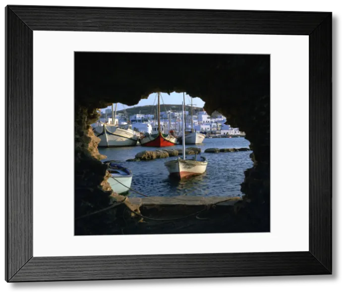 Framed Print : The town of Naoussa seen from the fort in the harbour Framed Print : The town of Naoussa seen from the fort in the harbour