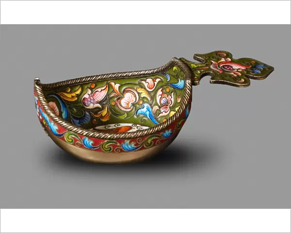 Kovsh (drinking vessel or ladle), Between 1899 and 1908. Artist: Ruckert, Fyodor, (Faberge manufacture) (active 1890-1917)